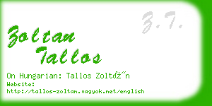 zoltan tallos business card